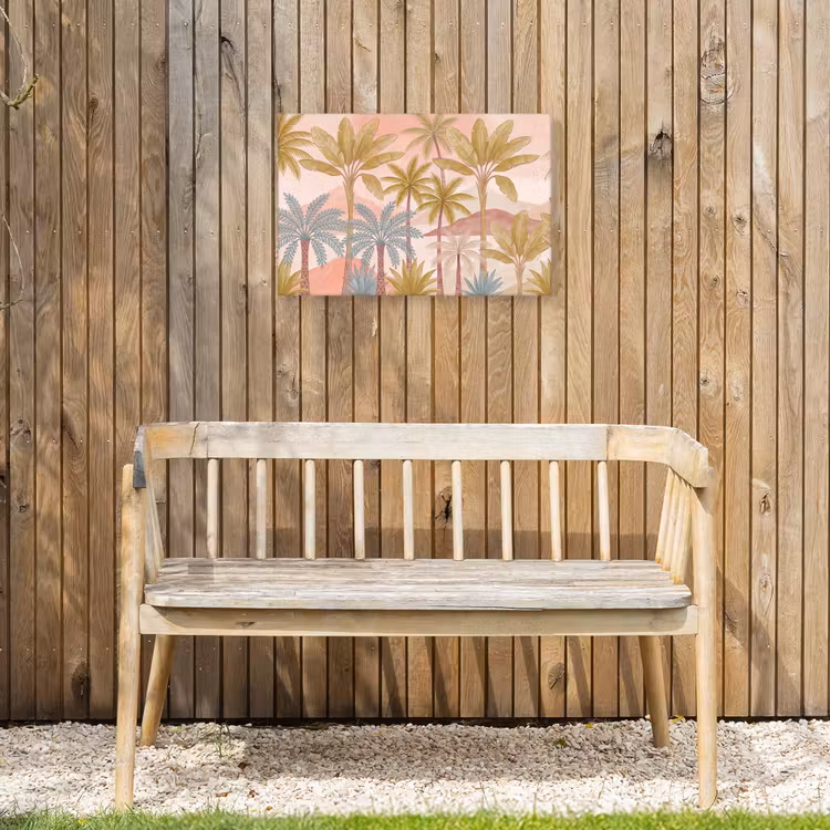 Illustratie - Palmbomen - Kleurrijk Tuinposter op houten frame 2 cm dik klein -sfeer4