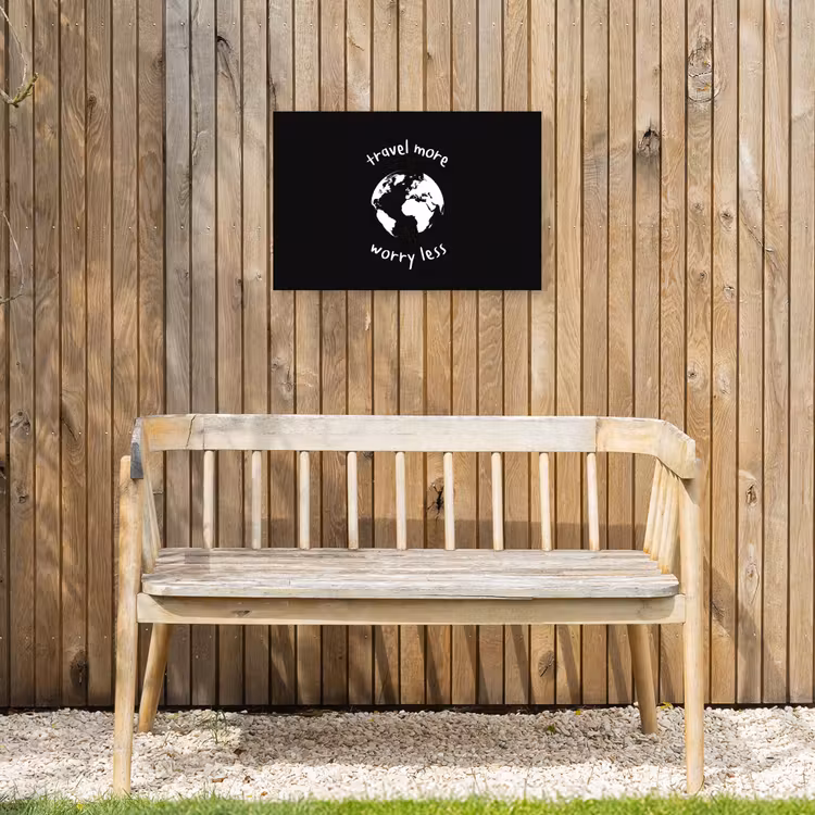 Illustratie - Zwart - Planeet - Quote Tuinposter op houten frame 2 cm dik klein -sfeer4