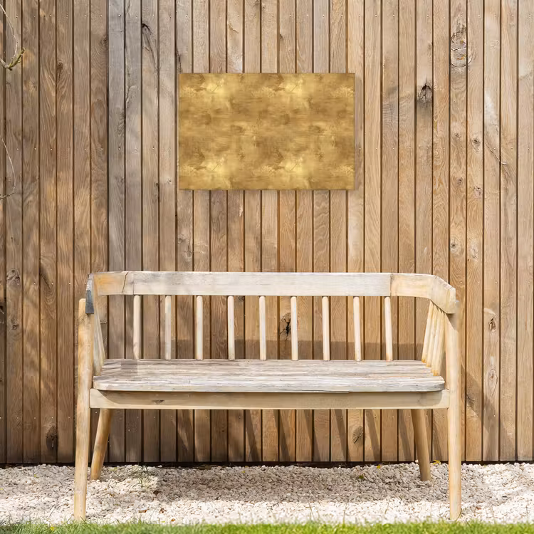 Industrieel - Textuur - Goud Tuinposter op houten frame 2 cm dik klein 845 -sfeer4