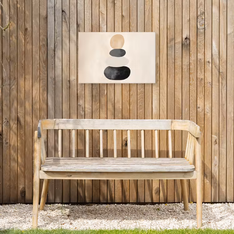 Japandi - Wabi sabi - Beige Tuinposter op houten frame 2 cm dik klein -sfeer4