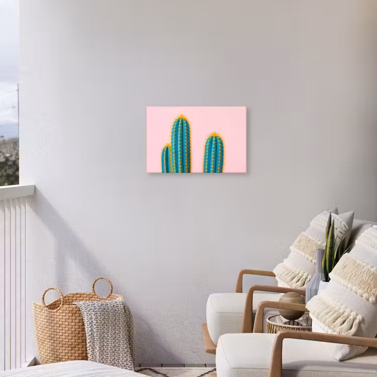 Cactussen - Modern - Pastel Tuinposter op houten frame 2 cm dik klein -sfeer1
