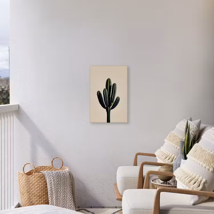 Cactus - Subtiel - Groen Tuinposter op houten frame 2 cm dik klein -sfeer1