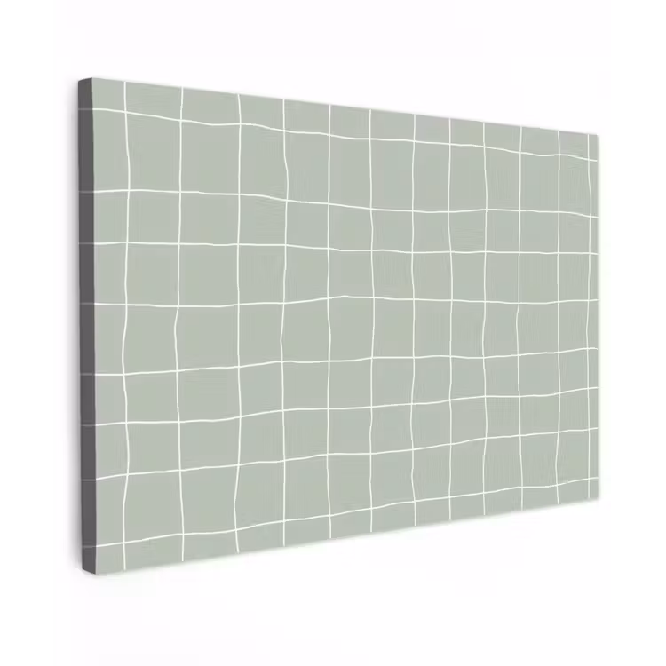 Ruitpatroon - Golvend - Groen Tuinposter op houten frame 2 cm dik klein 845 -3d