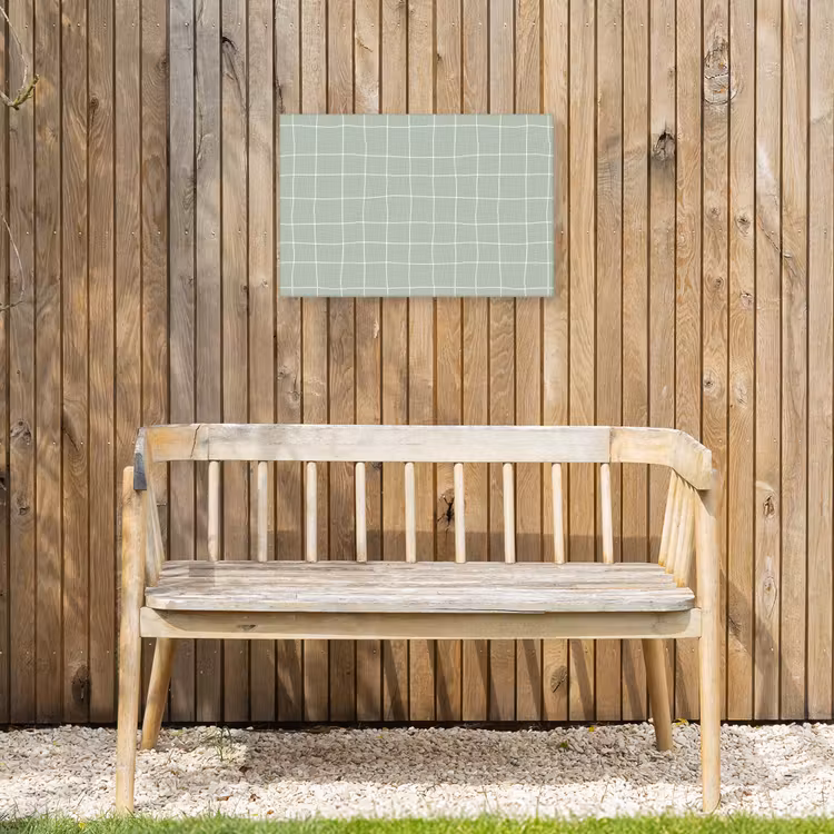 Ruitpatroon - Golvend - Groen Tuinposter op houten frame 2 cm dik klein 845 -sfeer4