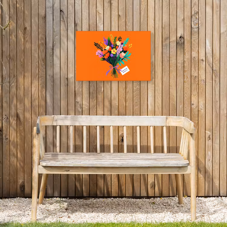 Kaartje - Boeket - Bloemen Tuinposter op houten frame 2 cm dik klein -sfeer4