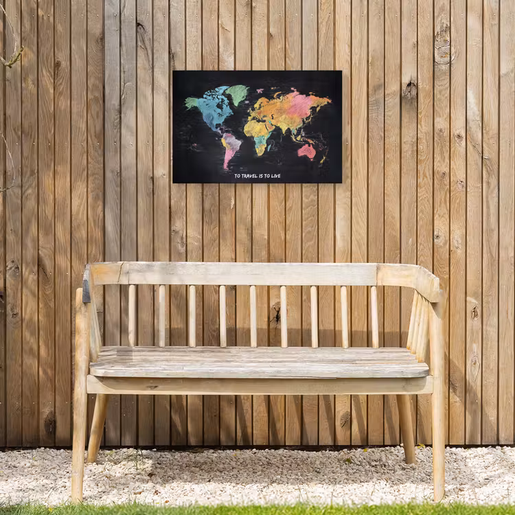 Kaart - Krijt - Regenboog - Quote Tuinposter op houten frame 2 cm dik klein -sfeer4