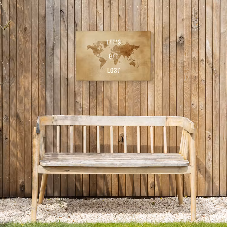Kaart - Vintage - Quote Tuinposter op houten frame 2 cm dik klein -sfeer4
