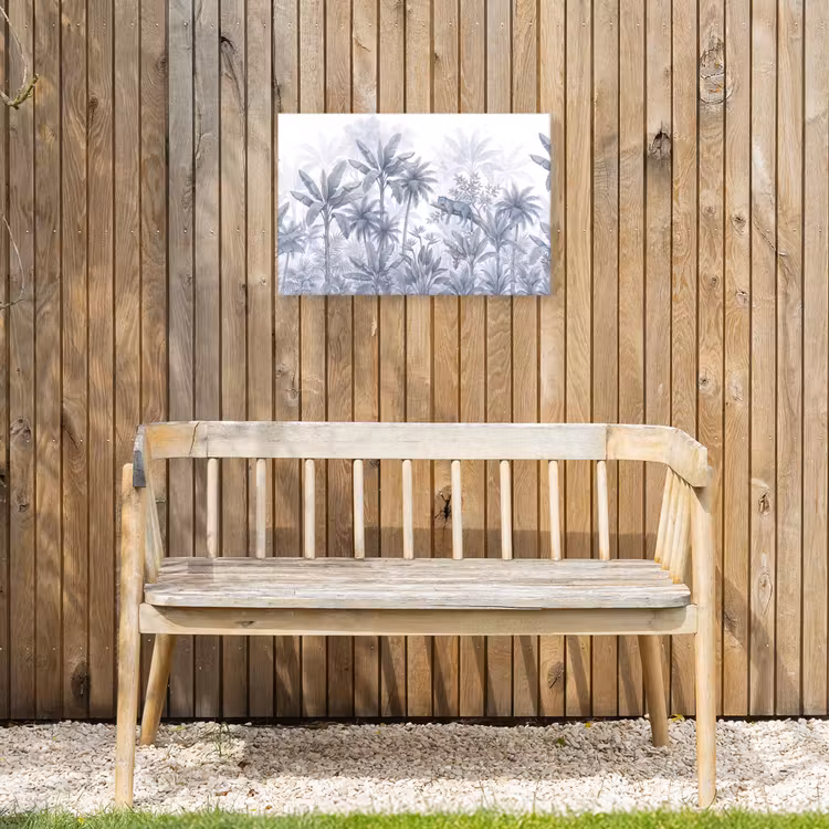 Kat - Tropisch bos - Modern - Grijs Tuinposter op houten frame 2 cm dik klein -sfeer4