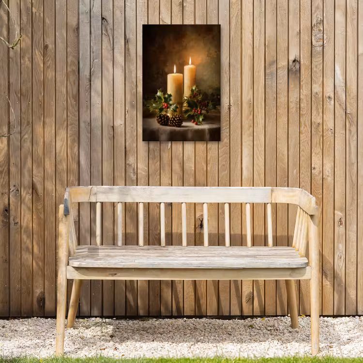 Kaarslicht - Kerst - Veelkleurig Tuinposter op houten frame 2 cm dik klein -sfeer4