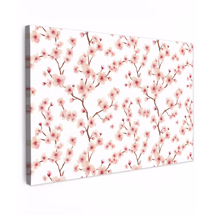Kersenbloesem - Takken - Roze Tuinposter op houten frame 2 cm dik klein 845 -3d