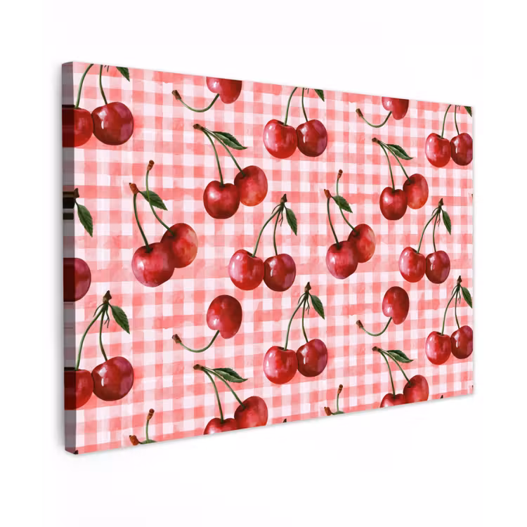 Kersen - Blokken - Rood Tuinposter op houten frame 2 cm dik klein 845 -3d
