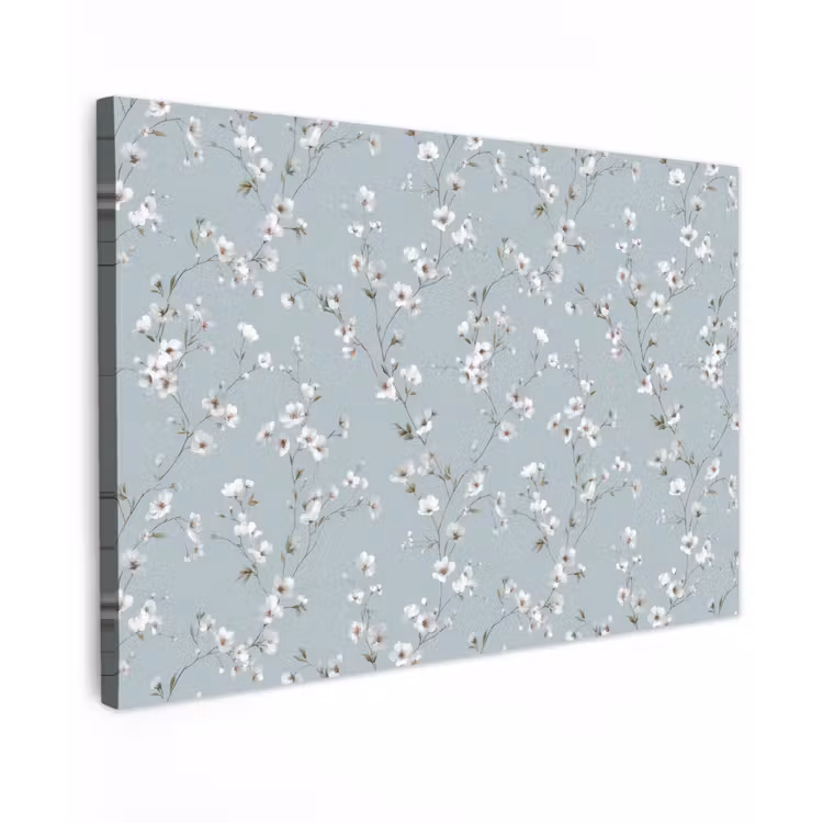 Klassiek - Bloemen - Blauw Tuinposter op houten frame 2 cm dik klein 845 -3d