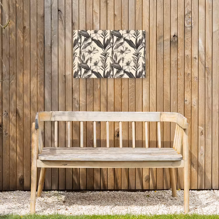 Klassiek - Botanisch - Zwart - Beige Tuinposter op houten frame 2 cm dik klein 845 -sfeer4