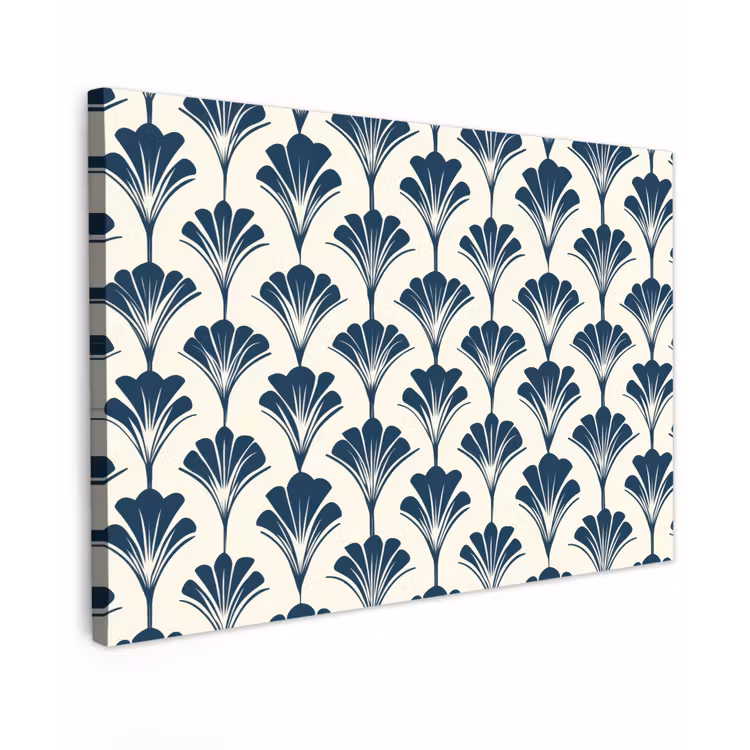 Klassiek - Motief - Blauw Tuinposter op houten frame 2 cm dik klein 845 -3d