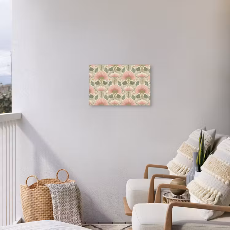 Klassiek - Patroon - Roze Tuinposter op houten frame 2 cm dik klein 845 -sfeer1