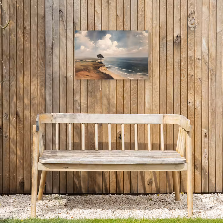 Klif - Zee - Boom Tuinposter op houten frame 2 cm dik klein -sfeer4