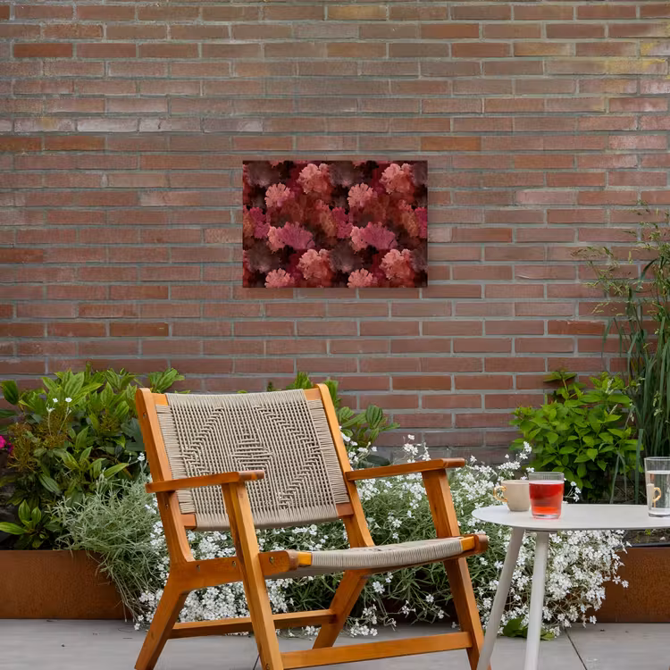 Koraal - Textuur - Kleurrijk Tuinposter op houten frame 2 cm dik klein 845 -sfeer3