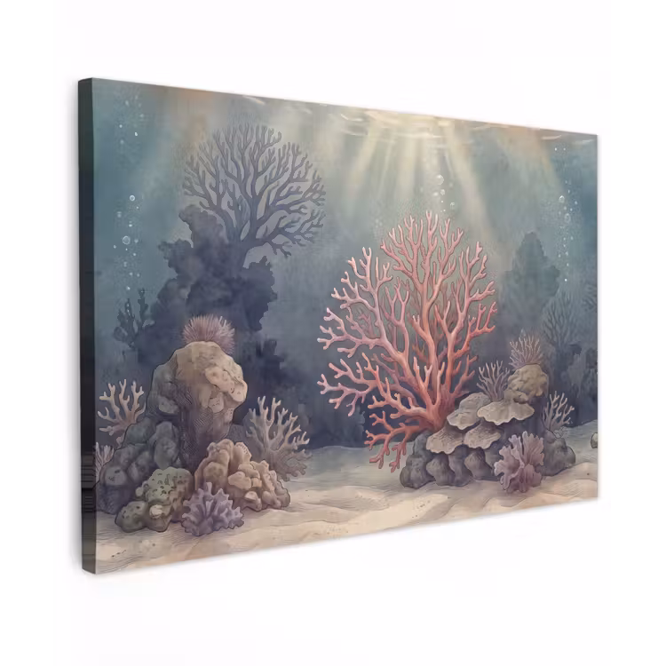 Koraal - Onderwater - Natuur - Roze Tuinposter op houten frame 2 cm dik klein -3d