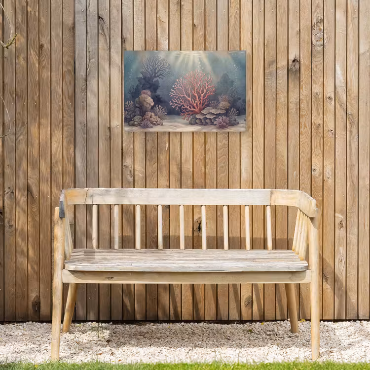 Koraal - Onderwater - Natuur - Roze Tuinposter op houten frame 2 cm dik klein -sfeer4
