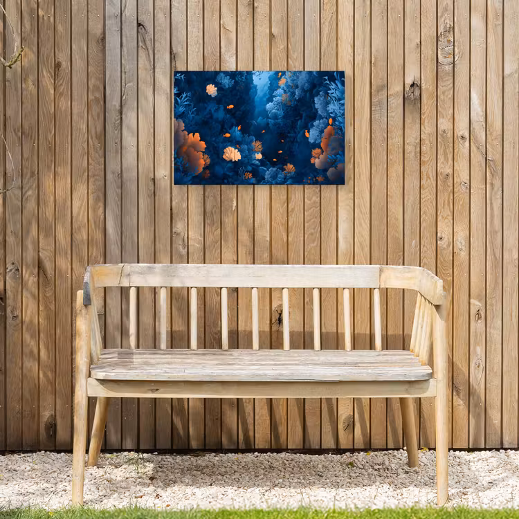 Koraalrif - Vissen - Oceaan - Blauw Tuinposter op houten frame 2 cm dik klein -sfeer4