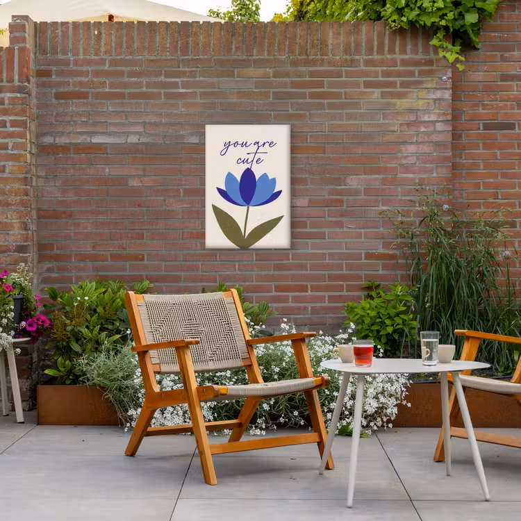 Korenbloem - Valentijn - Bloem - Blauw Tuinposter op houten frame 2 cm dik klein -sfeer3