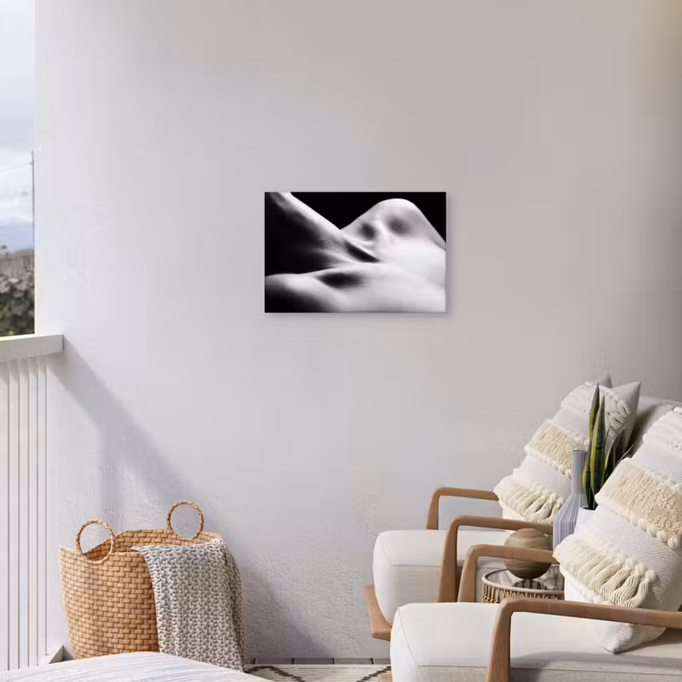 Lichaam - Vormen - Abstract - Zwart - Wit - Sensueel Tuinposter op houten frame 2 cm dik klein -sfeer1