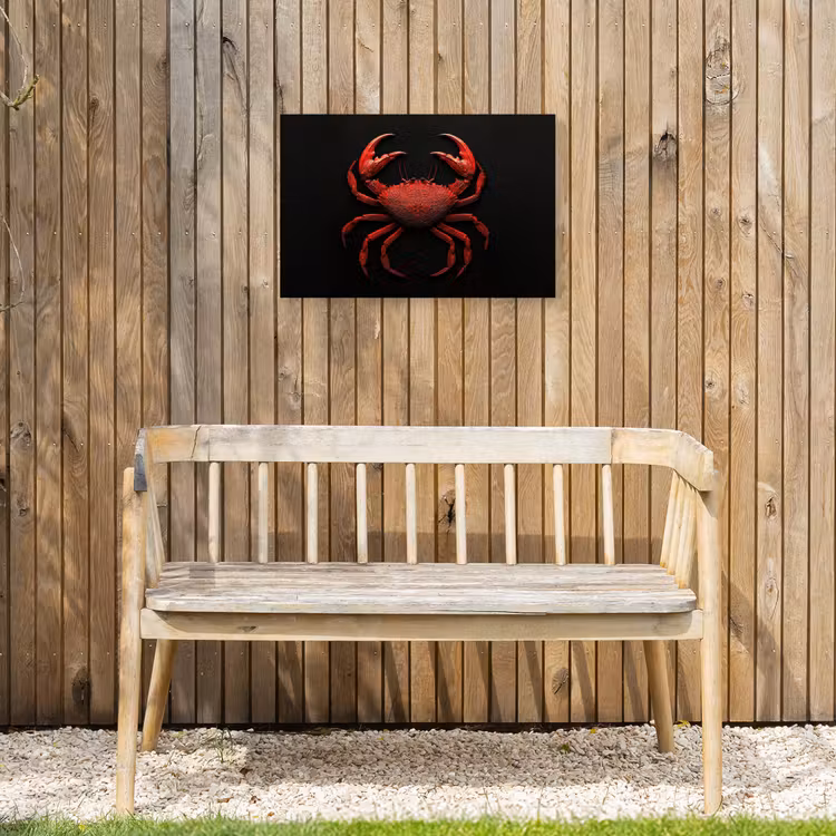 Krab - Rood - Vissen - Schaaldieren Tuinposter op houten frame 2 cm dik klein -sfeer4