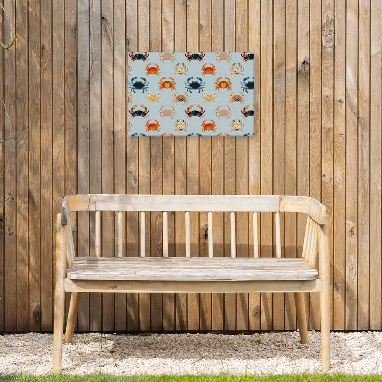Krabben - Speels - Kleurrijk Tuinposter op houten frame 2 cm dik klein 845 -sfeer4