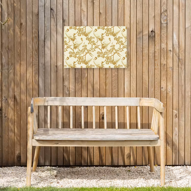 Kraanvogels - Kersenbloesem - Goud Tuinposter op houten frame 2 cm dik klein 845 -sfeer4