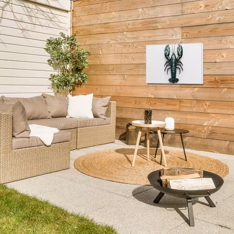 Kreeft - Glossier - Groen - Wit Tuinposter op houten frame 2 cm dik klein -sfeer2