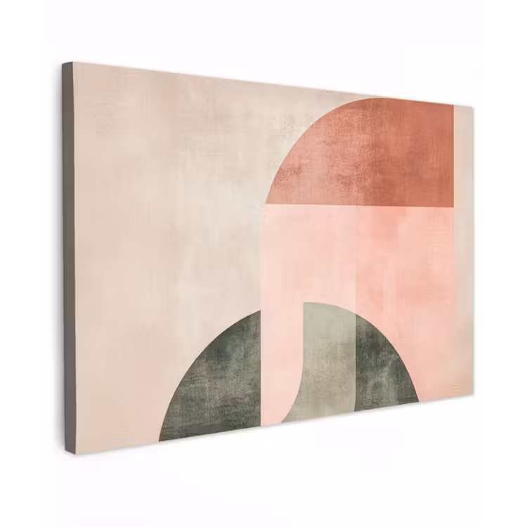 Cirkel - Abstract - Roze Tuinposter op houten frame 2 cm dik klein -3d