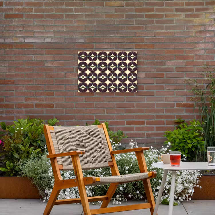 Cirkel - Retro - Kleurrijk Tuinposter op houten frame 2 cm dik klein 845 -sfeer3