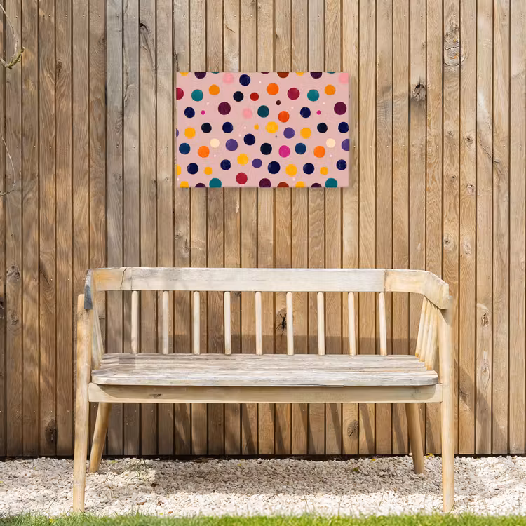 Cirkels - Patroon - Kleurrijk Tuinposter op houten frame 2 cm dik klein 845 -sfeer4