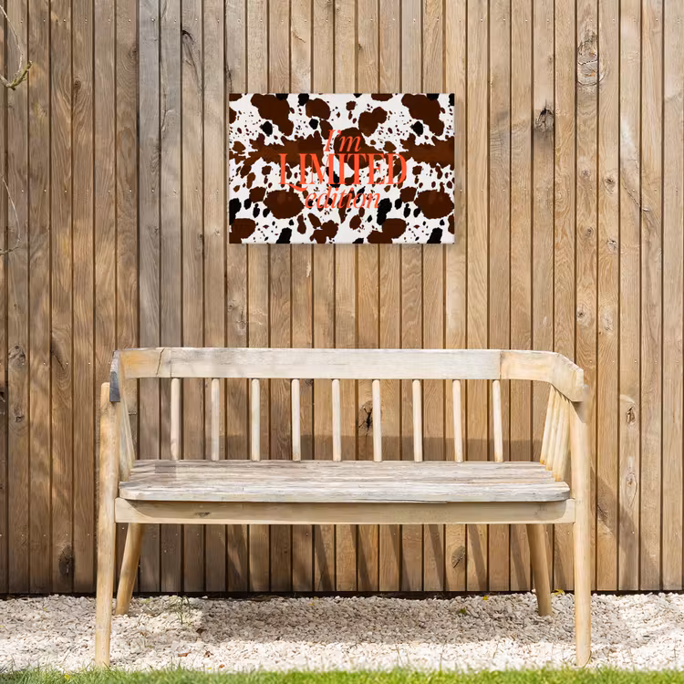 Koeienprint - Limited edition - Rood Tuinposter op houten frame 2 cm dik klein -sfeer4