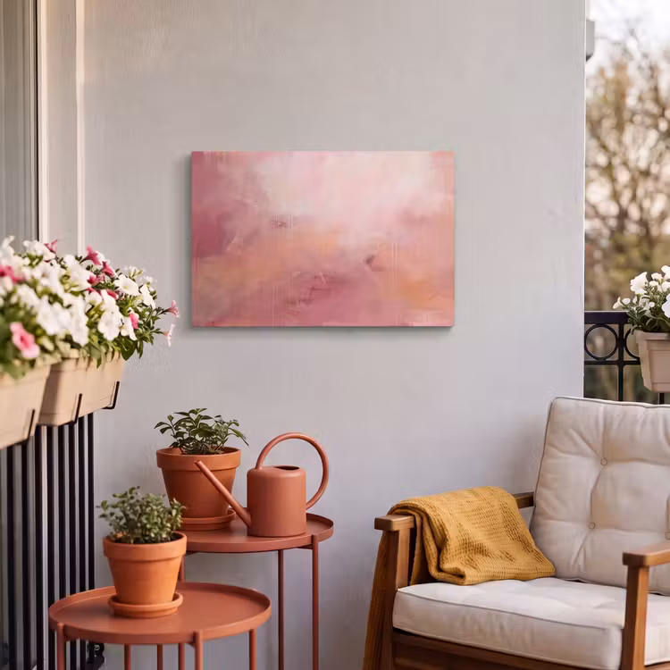 Kunst - Vloeiend - Pastel - Abstract Tuinposter op houten frame 2 cm dik klein -sfeer1