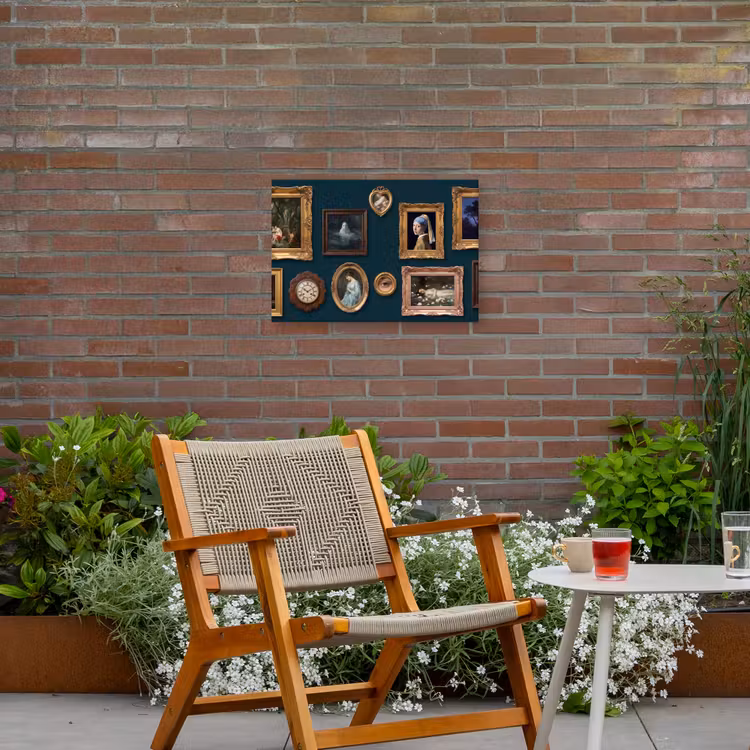 Kunst - Schilderijen - Decoratie - Klassiek - Groen Tuinposter op houten frame 2 cm dik klein -sfeer3