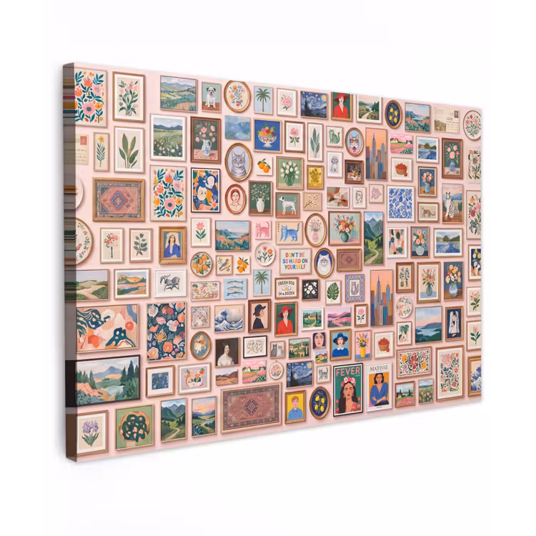 Kunst - Collectie - Decoratie - Modern - Kleurrijk Tuinposter op houten frame 2 cm dik klein -3d