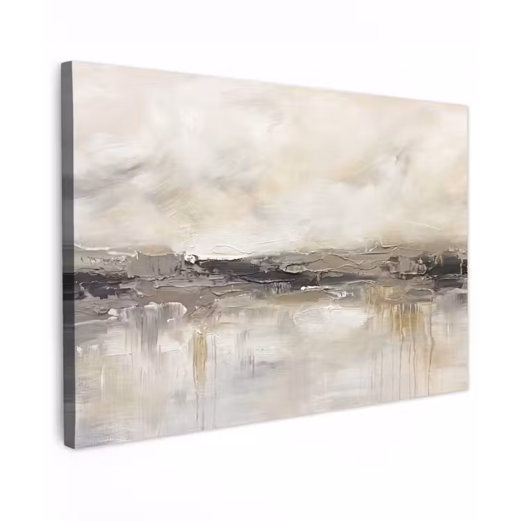 Landschap - Horizon - Natuur - Abstract - Neutraal Tuinposter op houten frame 2 cm dik klein -3d