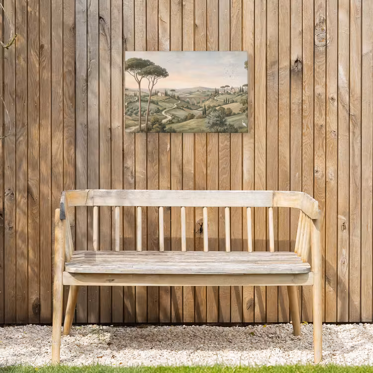 Landschap - Heuvels - Zandpad - Groen Tuinposter op houten frame 2 cm dik klein -sfeer4
