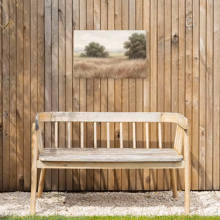 Landschap - Minimalistisch - Beige Tuinposter op houten frame 2 cm dik klein -sfeer4