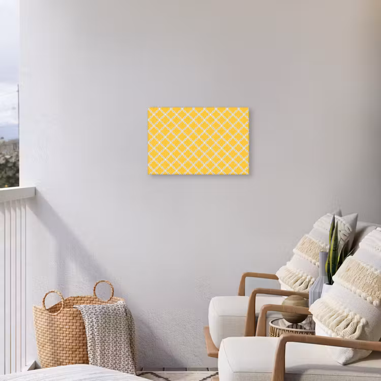 Lantaarn - Arabesk - Elegant - Geel Tuinposter op houten frame 2 cm dik klein 845 -sfeer1