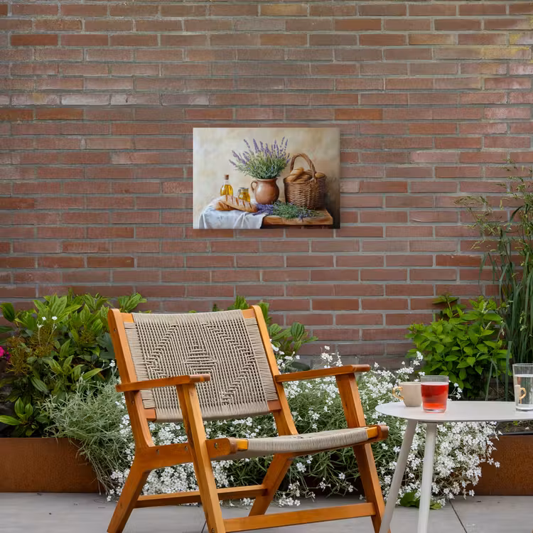 Lavendel - Brood - Stilleven Tuinposter op houten frame 2 cm dik klein -sfeer3