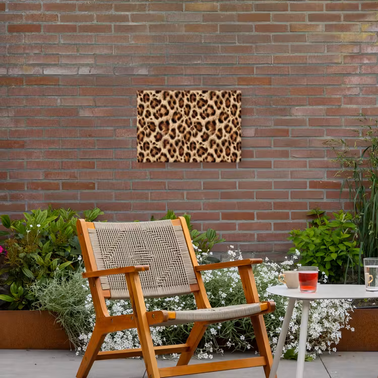 Luipaard - Bruin - Vacht Tuinposter op houten frame 2 cm dik klein 845 -sfeer3