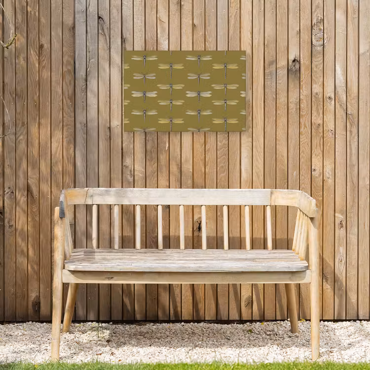 Libellen - Patroon - Groen Tuinposter op houten frame 2 cm dik klein 845 -sfeer4