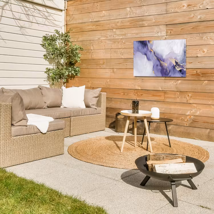 Paars - Modern - Marmer - Abstract Tuinposter op houten frame 2 cm dik klein -sfeer2
