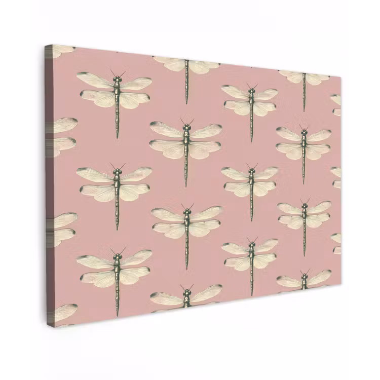 Lillibellen - Patroon - Roze Tuinposter op houten frame 2 cm dik klein 845 -3d