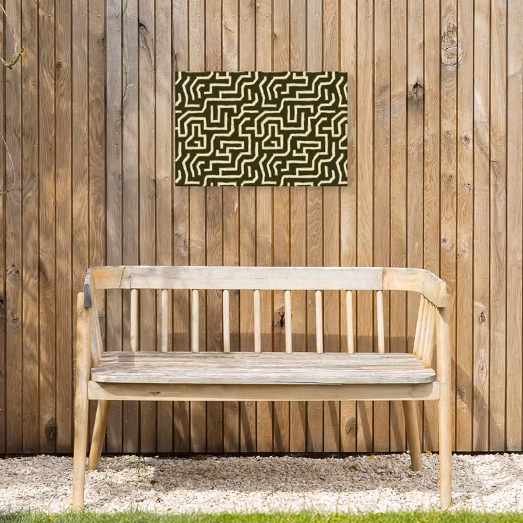 Lijnen - Abstract - Groen Tuinposter op houten frame 2 cm dik klein 845 -sfeer4