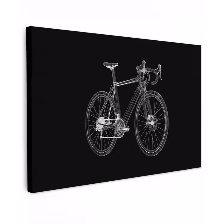 Lijnen - Illustratie - Wit Tuinposter op houten frame 2 cm dik klein -3d