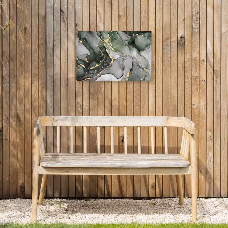 Luxe - Marmer - Groen Tuinposter op houten frame 2 cm dik klein -sfeer4