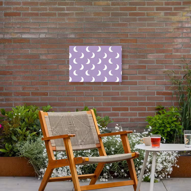 Manen - Patroon - Paars Tuinposter op houten frame 2 cm dik klein 845 -sfeer3